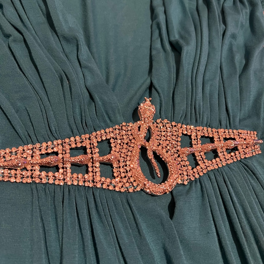 Sky Snake Crystal Teal Dress